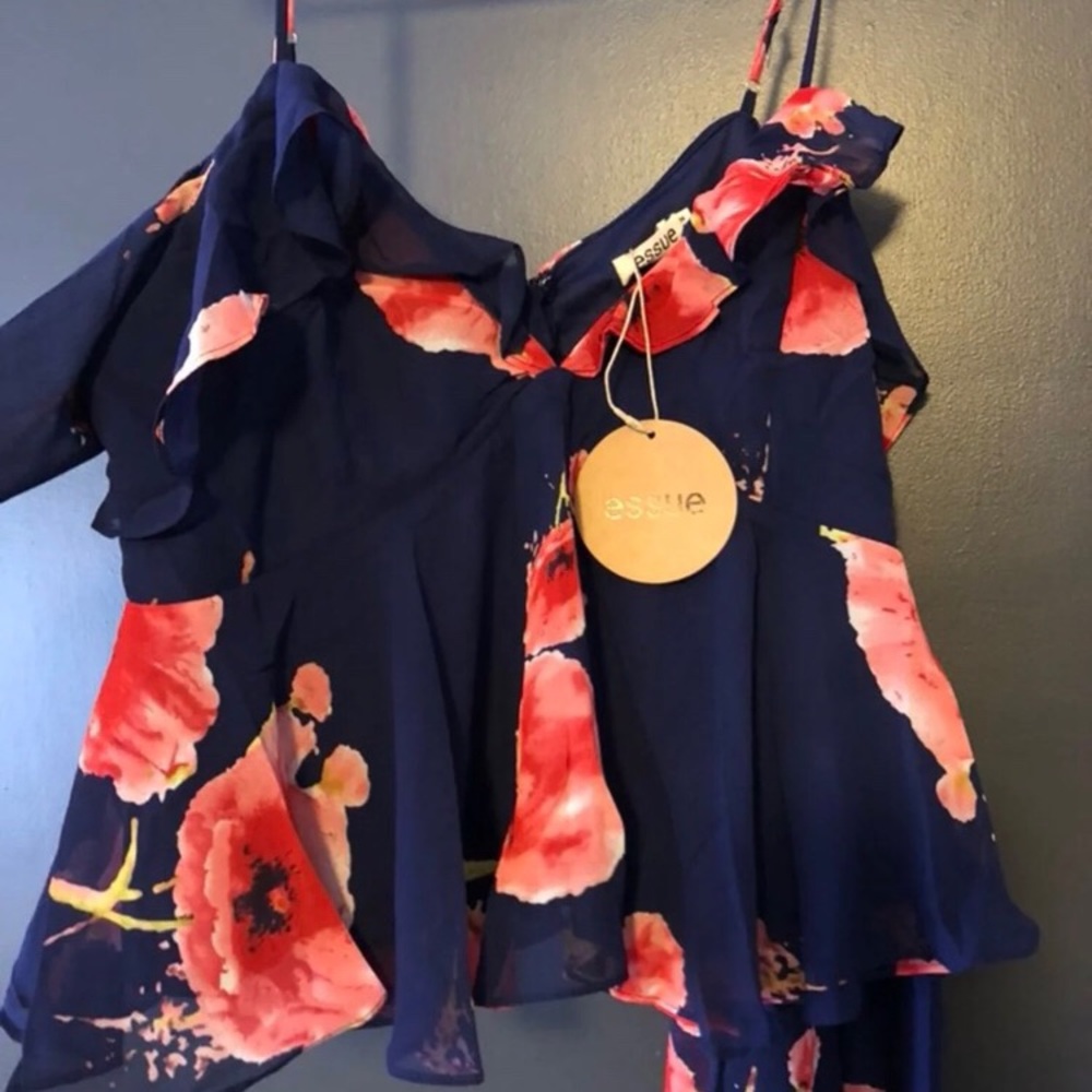 Flowery off shoulder top